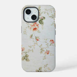 Coque iPhone 15 Papier peint victorien vintage avec motif floral