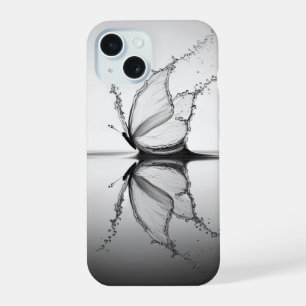 Coque iPhone 15 Papillon dans des éclaboussures d'eau