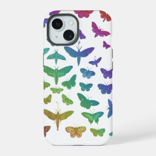 Coque iPhone 15 Papillons colorés vintage papillons de nuit insect