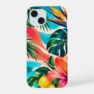 Coque iPhone 15 Paradis de l'Hibiscus Tropical Art Botanique