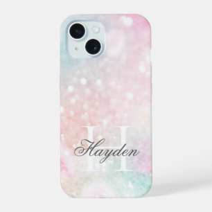Coque iPhone 15 Parties scintillant rose Joli Motif Bokeh