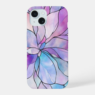 Coque iPhone 15 Pastel Abstrait Floral Design Serene Petals Art