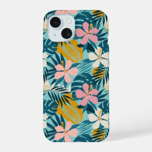 Coque iPhone 15 Pattern tropical hibiscus