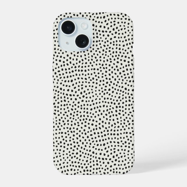 Coque iPhone 15 Patters noirs (Verso)