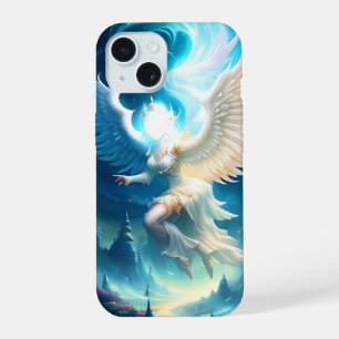 Coque iPhone 15 Paysage angélique avec ailes