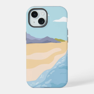 Coque iPhone 15 Paysage avec montagnes et mer