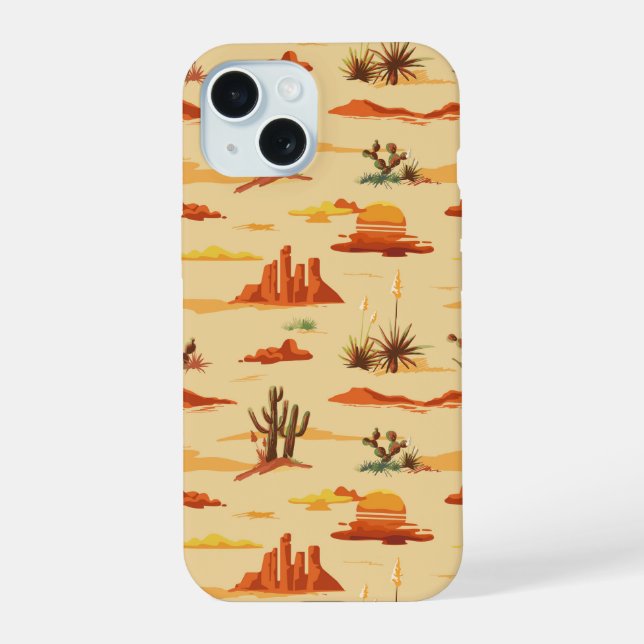 Coque iPhone 15 Paysage du désert Arizona Motif (Verso)
