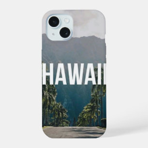 Coque iPhone 15 Paysage esthétique de palmiers tropicaux d'Hawaii