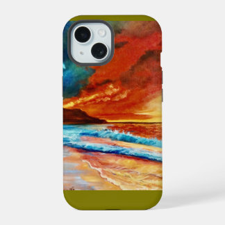 Coque iPhone 15 Paysage marin tropical brillant