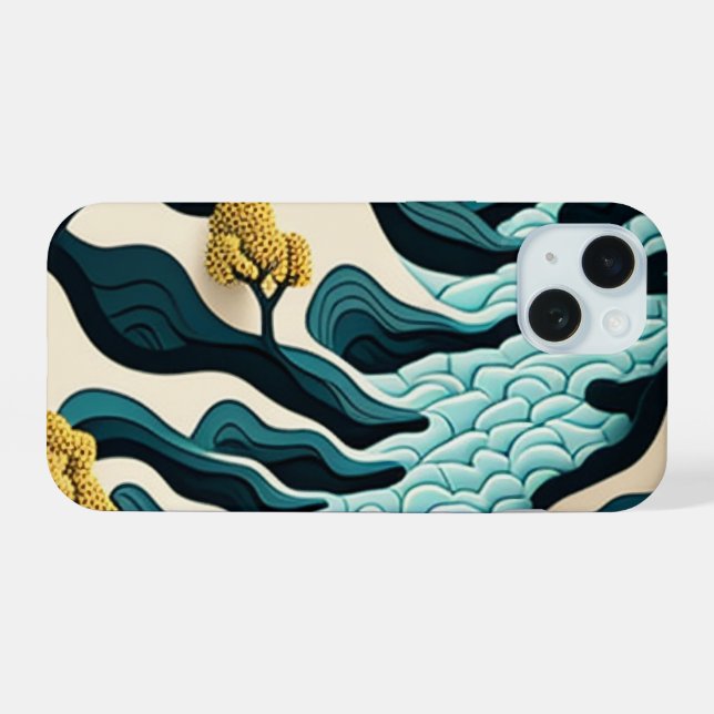 Coque iPhone 15 Paysage Moderne (Verso Horizontal)
