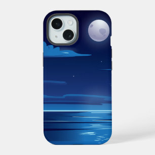 Coque iPhone 15 Paysage nocturne avec mer