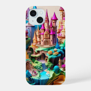 Coque iPhone 15 "Paysages enchantés illustrés"