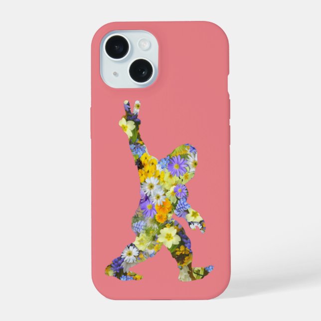 Coque iPhone 15 Peace Amour  Floral Bigfoot   (Verso)