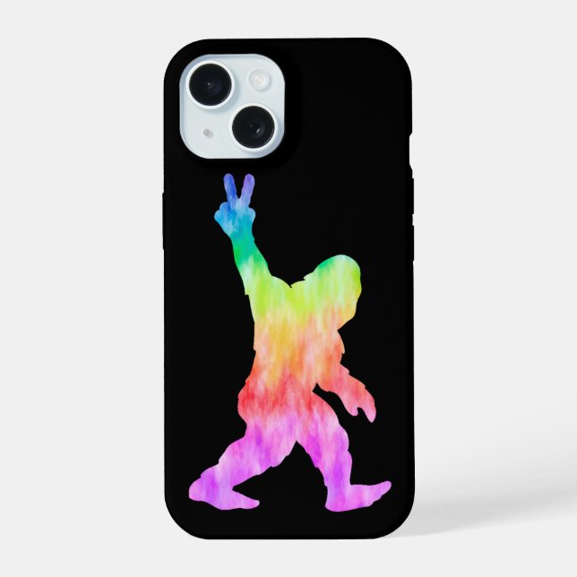 Coque iPhone 15 Peace Love Bigfoot (Verso)