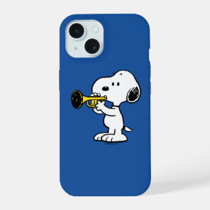 Coque iPhone 15 Peanuts Snoopy joueur de trompette