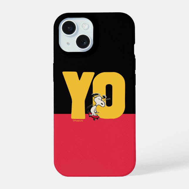 Coque iPhone 15 Peanuts | Snoopy YO Skateboard (Verso)