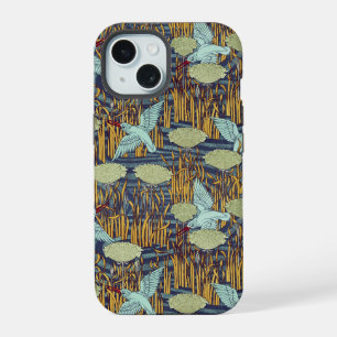 Coque iPhone 15 PÊCHEURS ET FLEURS RUSSE Art Nouveau Floral