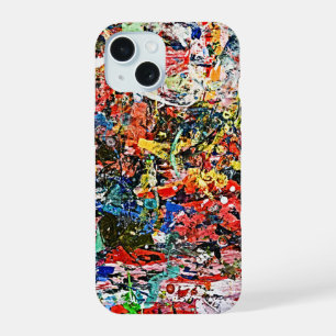 Coque iPhone 15 Peinture acrylique moderne - Art Abstrait dynamiqu