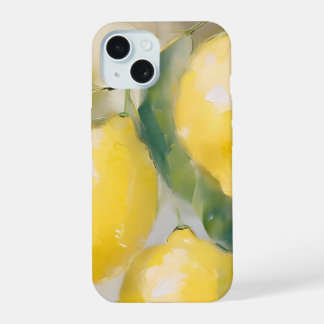 Coque iPhone 15 Peinture de citrons