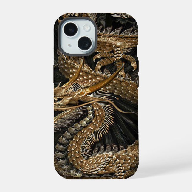 Coque iPhone 15 Pentagramme dragon (Verso)