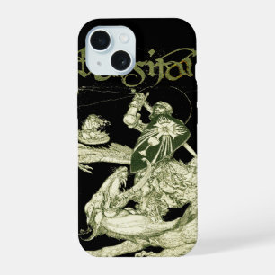 COQUE iPhone 15 PERCEVAL COMBATTANT LE DRAGON, QUÊTE DU SAINT GRAA