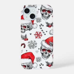 Coque iPhone 15 Père Noël Skuls et boîtier de téléphone portable S