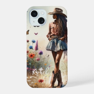 Coque iPhone 15 Personnalisé Boho Cowgirl