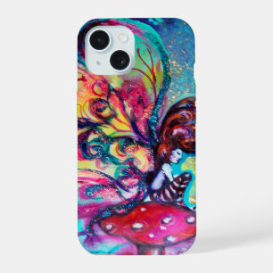 Coque iPhone 15 PETIT ELF DE CHAMPIGNONS Fantastique Bleu
