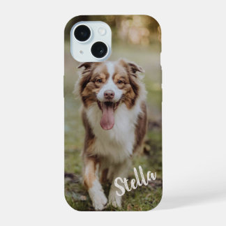 Coque iPhone 15 Photo de compagnie personnalisée avec nom