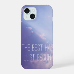 Coque iPhone 15 Photo de la nature Citation Inspirante Pastel Nuag