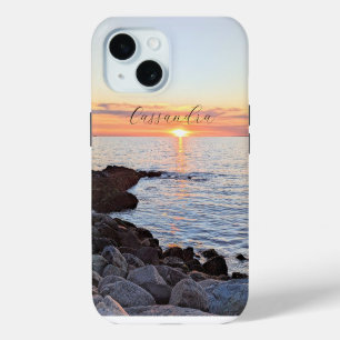Coque iPhone 15 Photo du soleil et de l'océan Coucher de soleil do