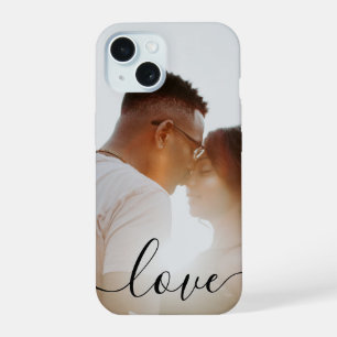 Coque iPhone 15 Photo et Texte Personnalisés Photo d'Amour