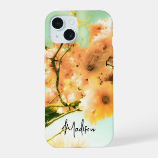 Coque iPhone 15 Photo Florale Retro personnalisée