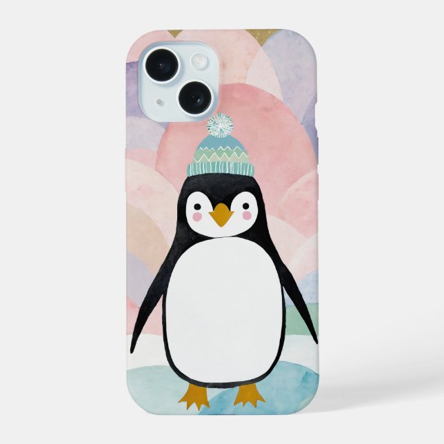 Coque iPhone 15 Pichet Pastel Manchot (Verso)