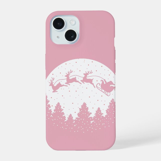 Coque iPhone 15 Pink Magic Christmas (Verso)