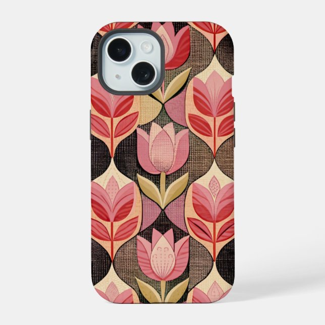 Coque iPhone 15 Pink Tulips (Verso)