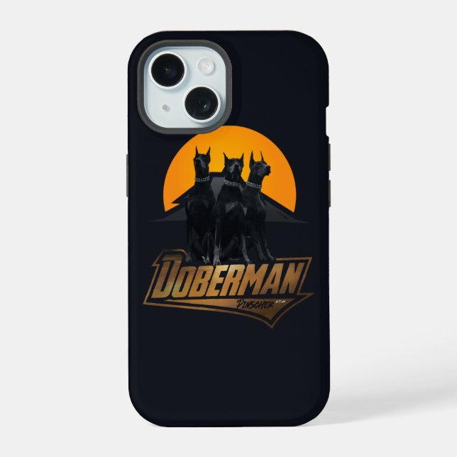 Coque iPhone 15 Pinscher Dobermann    (Verso)