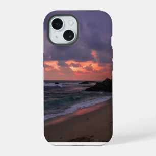 Coque iPhone 15 Plage romantique à Dusk