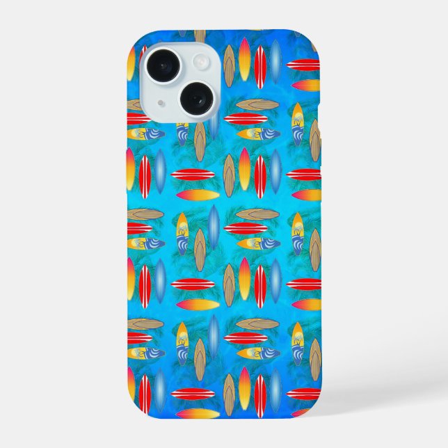 Coque iPhone 15 Planches de surf (Verso)