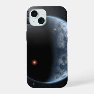 Coque iPhone 15 Planète semblable à la Terre avec des océans recou