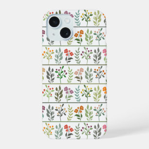 Coque iPhone 15 Plantes d'herbier botanique floral coloré