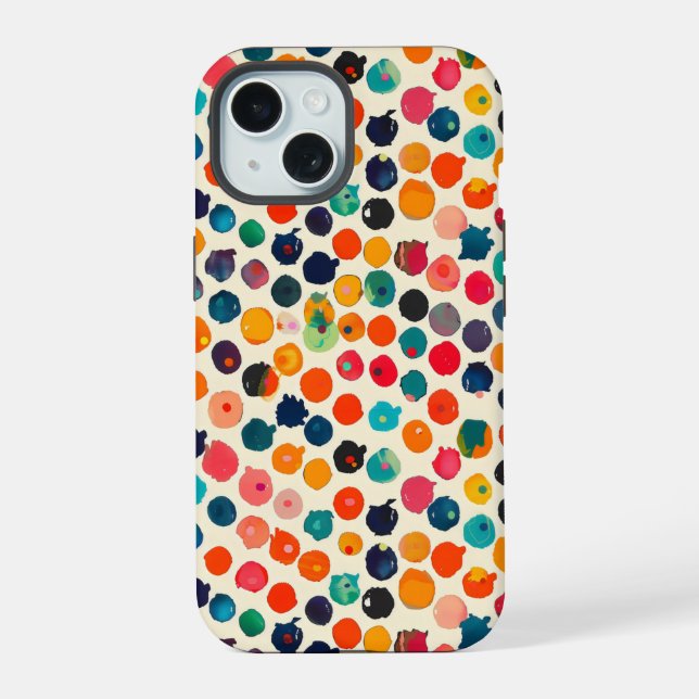 Coque iPhone 15 Plaques Abstraites colorées (Verso)