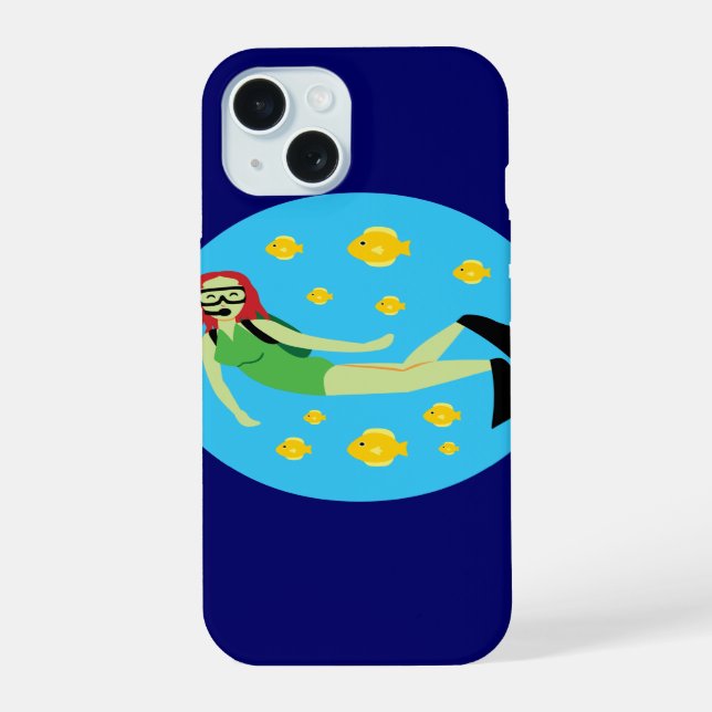 Coque iPhone 15 Plongeur en scaphandre (Verso)