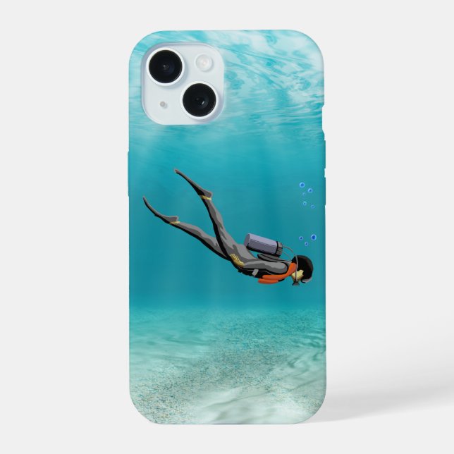 Coque iPhone 15 Plongeur S.C.U.B.A. (Verso)