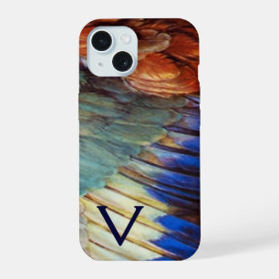 COQUE iPhone 15 PLUMES D'AILE D'UN ROLLER EUROPÉEN MONOGRAMME