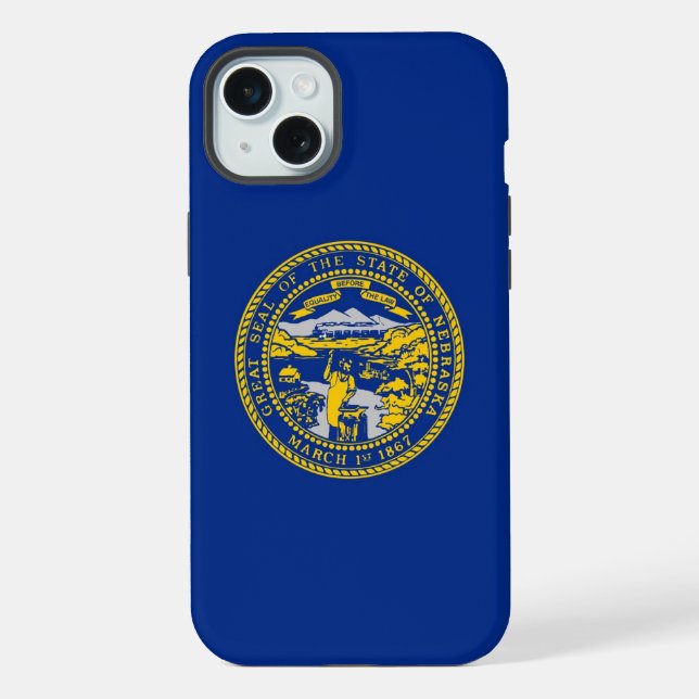 Coque iPhone 15 Plus Case-Mate, drapeau du Nebrask (Verso)