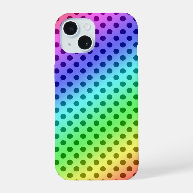 Coque iPhone 15 Points arc-en-ciel (Verso)