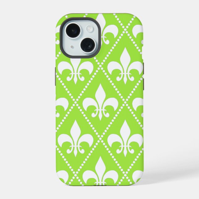 Coque iPhone 15 Poire Fleur de Lis (Verso)