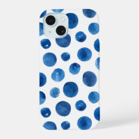 Pois bleus. Motif nautique de marine aquarelle