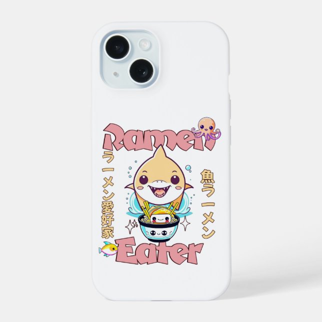 Coque iPhone 15 Poisson de requin Ramen Mater - cuisine asiatique  (Verso)